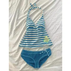 2026 new summer Y2K sexy hanging neck, backless slim fit striped set, beach vacation party, spicy girl, fashion trend suit