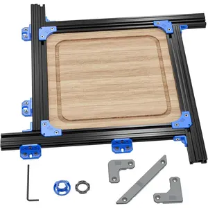 Router Jig, Adjustable Guide for 18"x18" Cutting Boards w/Corner Guides| Create Perfect Square/Round/Triangle Handle Grooves| Easy-Slide Smooth Finish, Black (Black)