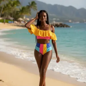 High Waisted Cropped Shape-wear Swim Set