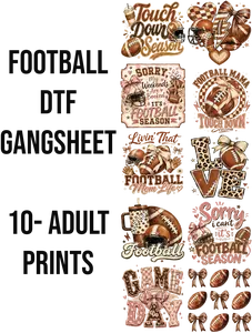 Football DTF Gangsheet, Printmaking Accessory for DIY Shirtmaking Projects