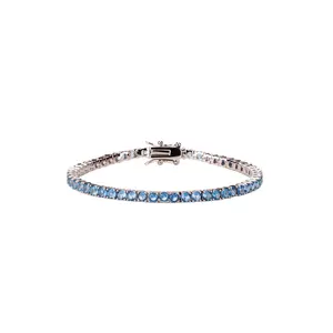 istone 14K Gold Plated 3mm Cubic Zirconia Classic Tennis Bracelet - Hypoallergenic Gold Bracelets for Women - Size 6.5-7.5 Inch - Simulated Diamond Tennis Bracelets