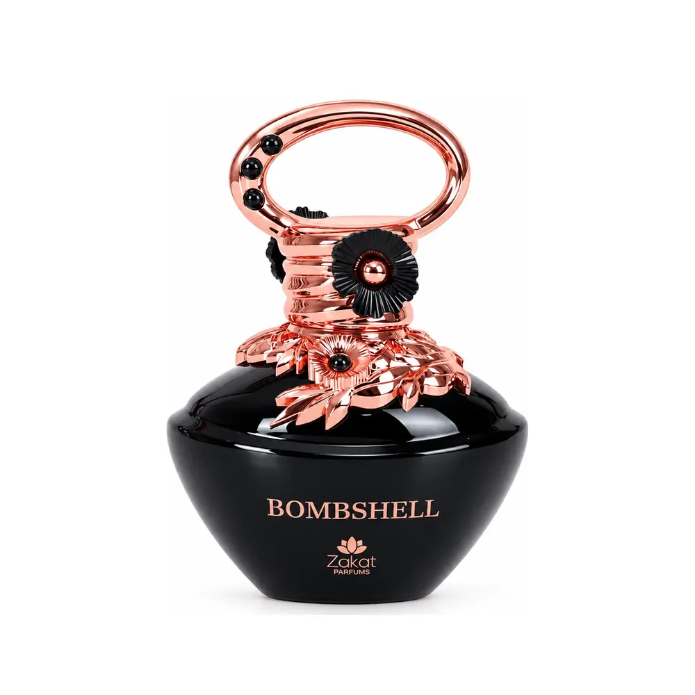 ZAKAT Bombshell Women's EDP Fragrance - 100ML (3.4oz), Spicy Sensual Scent, Long-Lasting Luxury Spray with Sugar, Roses, Mandarin Orange, Amber, Musk, Cacao, Tonka Bean, Vanilla, Sweet Seductive Vibe, Aromatic Scent Women's Fragrance