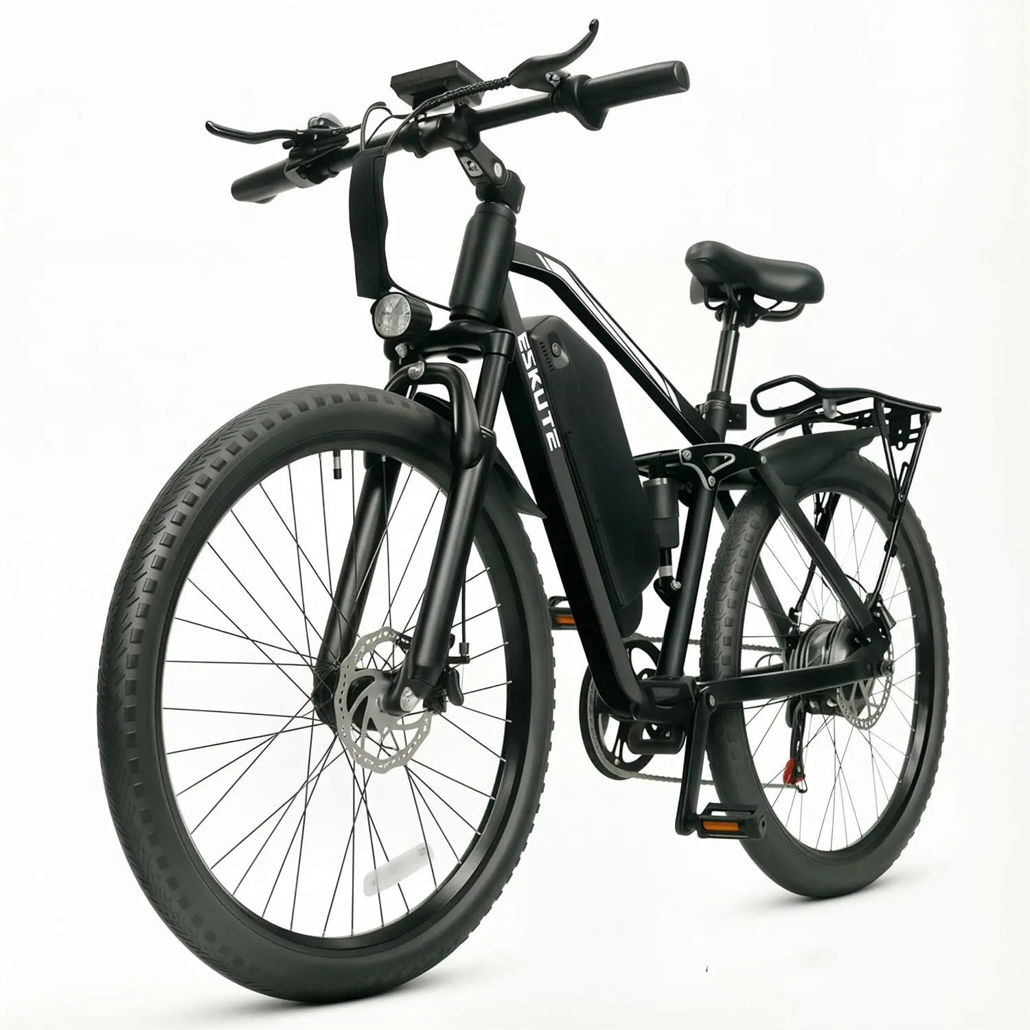 ESKUTE M200F Electric Bike for Adults – 27.5 inch Tire Mountain E-Bike, 1500W Peak Brushless Motor 31+MPH, 48V 20.8Ah Removable Battery, Up to 80 Miles, Step Over Commuter E-MTB, Full Suspensions