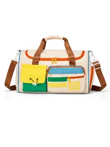 Trendy casual contrasting multi pocket carry on bag, sporty pocket design, fashionable and easy to match with sports and fitness, suitable for short distance travel storage bag, Athletic bag, Multifunctional Sports Bag, Workout Sport Bags