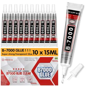 Clear Rhinestone Glue 10 PCS 15ml – Strong Transparent No Trace Jewelry Glue with Precision Tip, Quick Dry Multi-Purpose Adhesive for Nail Makeup Fabric Shoes Craft Phone Repair