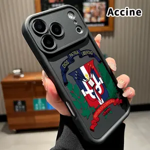 Dominican Republic Emblem Phone Case for iPhone 17 Pro Max 16 15 14 Plus 13 12 Mini 11 XR X XS Air E Matte TPU Drop-Proof Rugged Durable Soft Bumper Cover Gift for women boy