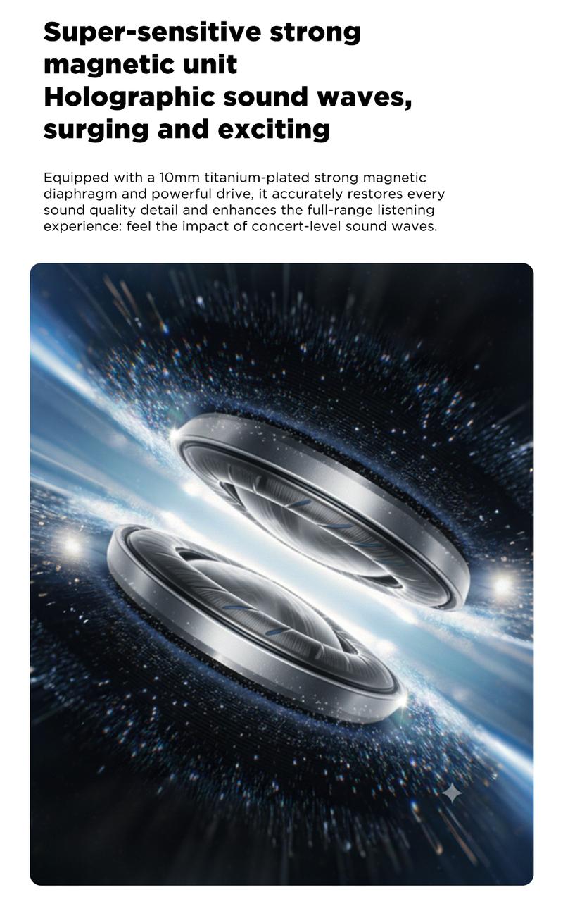 【Buy 1 Get 1 Gift Free】MINISO X30 OWS Open Ear Bluetooth Earbuds, MS106 Wireless Earbuds Bluetooth 6.0 Earphones, In Ear Earbuds, HIFI Sound Quality IPX5 Waterprooof 35Hours Play time Wireless Headphones Touch Control Built-in Mic Hearphones