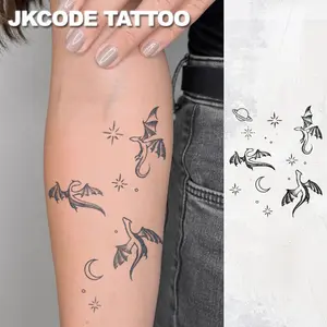 Waterproof Semi-permanent Tattoos, MINIMAL TATTOO Hands, Simple Design Dragon, Temporary Tattoos, Realistic Fake Tattoos, Botanical Theme, Finger Tattoos, Hand Tattoo, Lasts 1-2 Weeks, Tattoos For Women