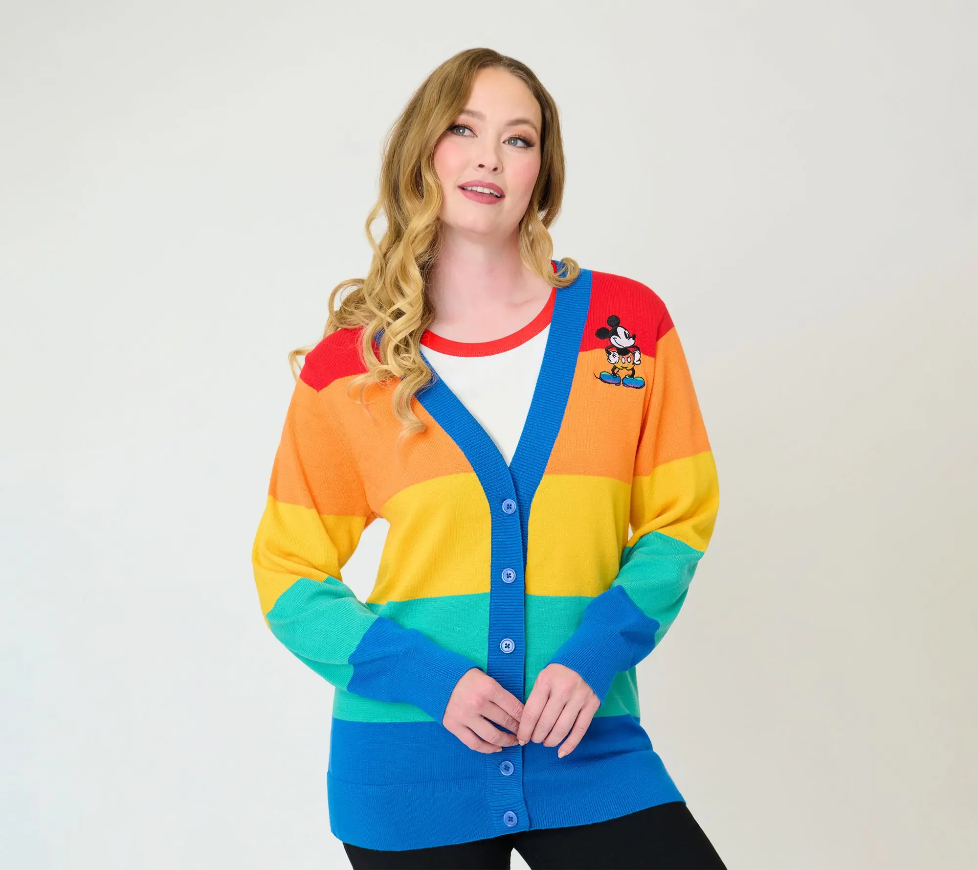 Disney Pride by Unique Vintage Rainbow Mickey Cardigan Disney Pride by Unique Vintage Rainbow Mickey Cardigan