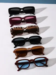 6 Pairs Retro Small Square Sunglasses, Durable PC Material, Ideal for Daily Commute, Outdoor Activities, Street Photography, Vacation, Vintage Square Sunglasses