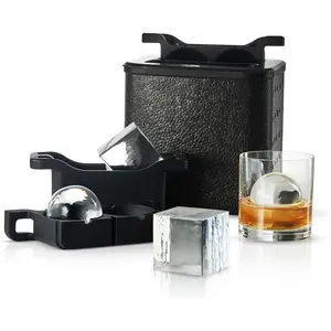 Clear  Maker Mold - Combo 2+2  Clear Ice Cubes & Balls - Ice Square Maker Mold, Pure Round Ice Spheres for ,  &  (Non-electric)