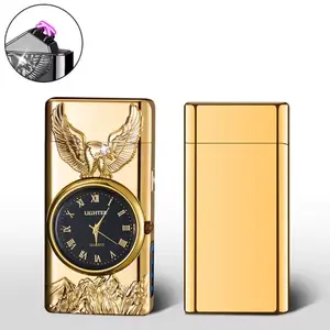 An electric lighter with a unique clock design.