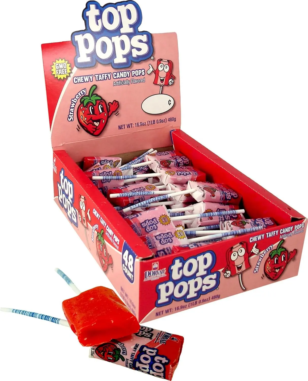Top Pops Candy Box - 48-Count Pack, 0.35oz Per Piece