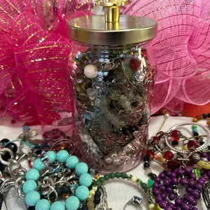 Large Pink Jewelry Jar