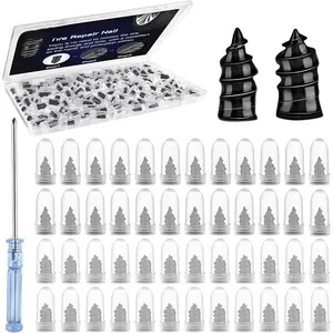 Metal-Rubber Self-Tapping Screw Tire Repair Tool Kit, Pre-Packaged Car Repair Tools with Sealant Tip and Diameter-Specified Design for Tire Sealant Application, Suitable for Cars