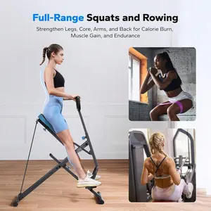 Squat Machine, 2 In 1 Squat Rowing Machine, Easy Setup & Foldable Exercise Equipment, Glute Trainer Machine, Glutes & Leg Home Workout Machine