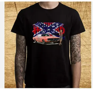 Dukes of Hazzard American TV Series Men's Black T-Shirt Cotton Menswear Soft Top Traditional