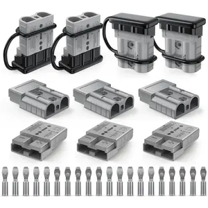 Nilight Anderson Connector 50AMP 6AWG Anderson Plug 12V-36V Battery Quick Connect/Disconnect Wire Harness Plugs Connectors Kit for 6 Gauge Cables Car Marine Trailer Towing Winch Motor, 10 Pack Grey fathersdaygift