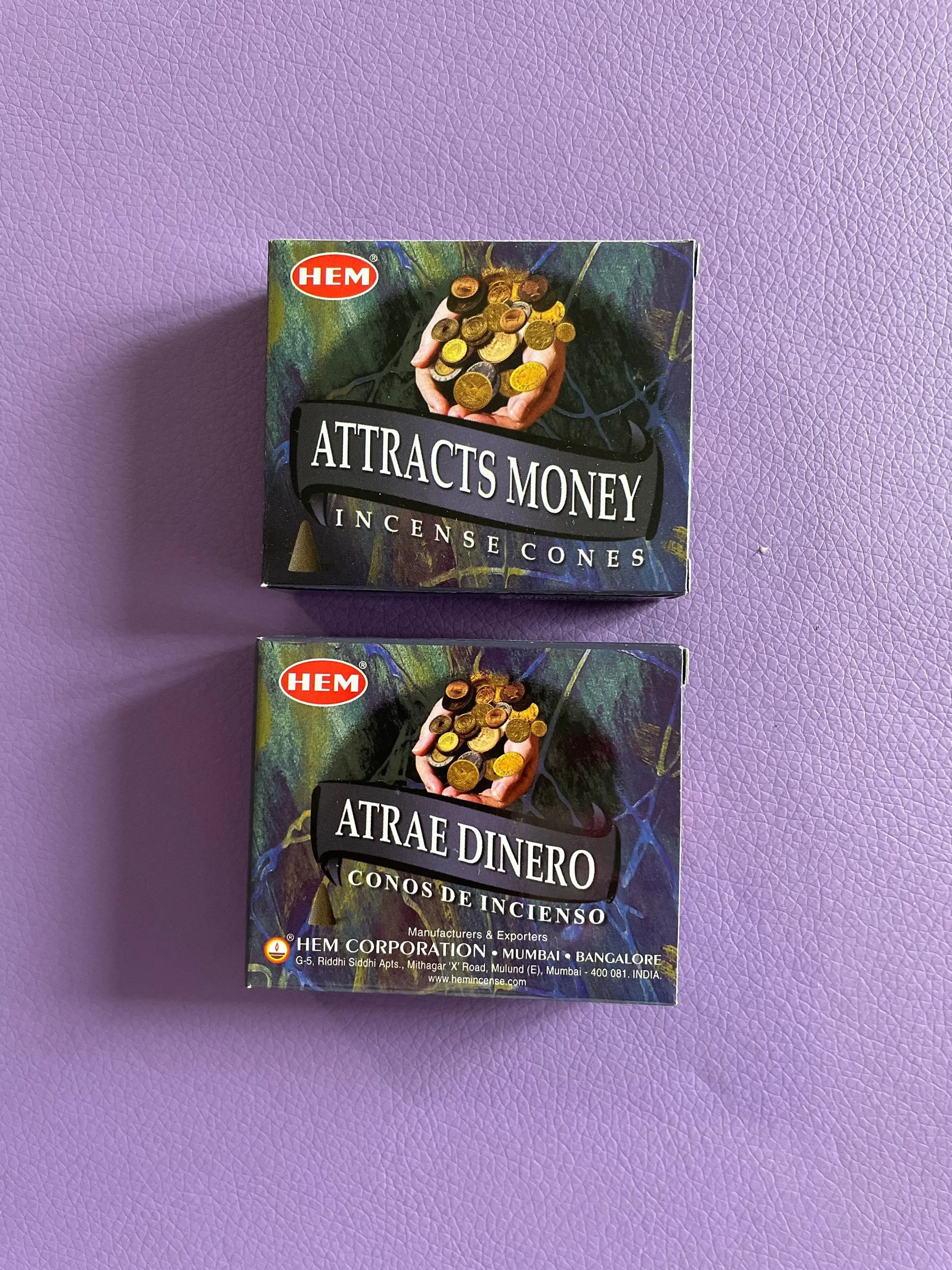Hem Incense Cones 2 Boxes of 10 cones Attracts Money Awesomely fragrant!  total 20 cones