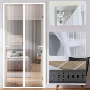 Easy Install Screen Door with Magnets 60 Second Setup Tear Resistant Fiberglass Mesh Keep Insects Out Allergens Away Kid Friendly Home Upgrade garage privacy screen Magnetic Mosquito Net Screen Door custom gate Breathable Curtain