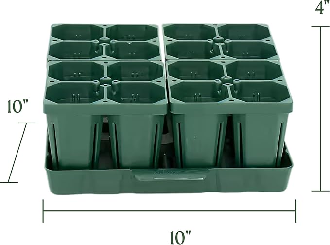 Vego Garden Seed Starting Bundle with Lid 10 in x 20 in Durable Growing Tray Plant Growing Set Plant Nutrition Kit Pot