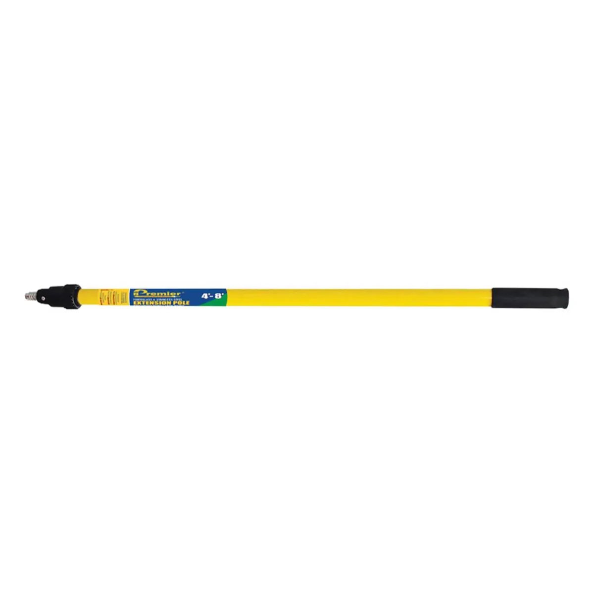 212 MAIN Premier Telescoping Fiberglass Extension Pole - 4-8ft Length, 1.5in Diameter, Yellow & Black, 1803360 Model
