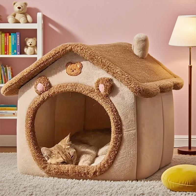 Foldable Pet House Detachable Washable Cat Bed Dog Cave Sofa, Fabric Pet Bed for Super Small Dogs and Medium Cats, Model Xinghao Cww-05
