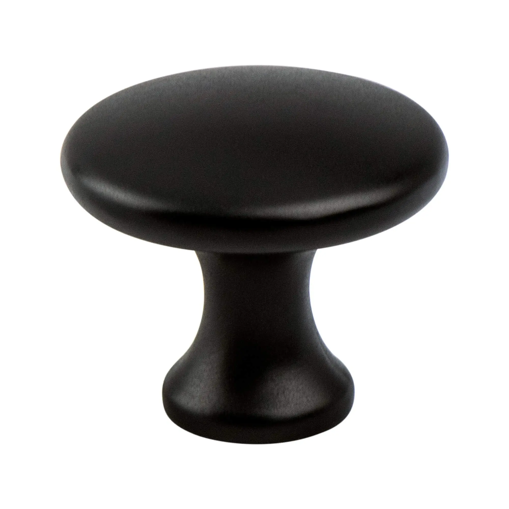 Berenson 9431-1055-P Advantage Plus 7 Knob, 29 mm Dia, 1-1/8 in. (28.6 mm) Cabinet & Door Handles with Black Finish
