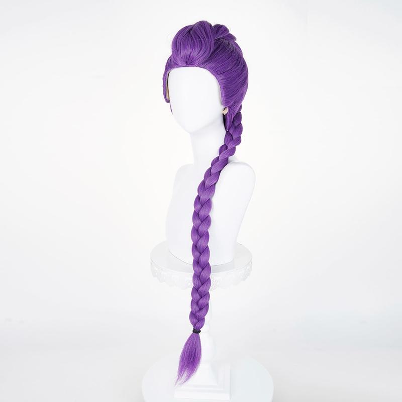 Anime K-pop Costume Demon Cosplay Wig Hunter Purple Braid Wigs Rumi Costume Zoey Mira for Kids Women Men Pop Singer Hair Halloween Cosplay Props