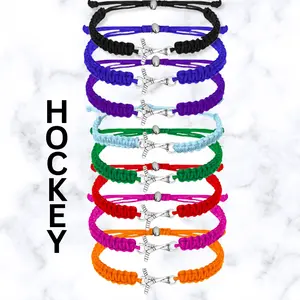 Sportybella Ice Hockey Adjustable Bracelet, Unisex Hockey Jewelry for Hockey Players, Teams, Coaches and Fans
