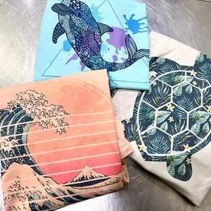 Vintage Beach Tshirts Summer Beach Tees Sand and Sun T-Shirts Summer Ocean Tees Vacation Tshirts Womens Sea Turtle Tops Retro Beach Wave Tees Short Sleeves Summer Tops