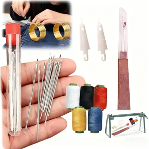 37 count Sewing Tool Set, Big Eye Steel Sewing  Kit, with 25 , 1 Seam Ripper, 2 thimbles, 2 threaders & 8 spools.  Mother's Day  for Mom, Meets Daily Sewing Needs. (5 Colors)