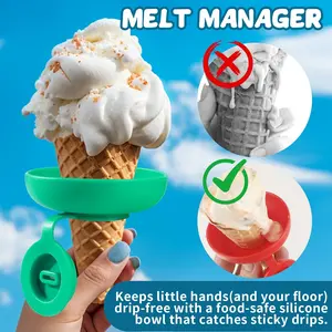 4 Piece Silicone Ice Cream Stands, Utensils, Anti-Drip Conical Support Rack, Portable Popsicle Mold Tray, Dishwasher Safe, Summer Ice Pop Holder