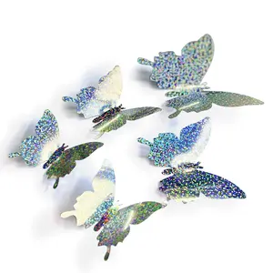 24pcs Glitter Butterfly Wall Decor, PVC Art Butterflies, Removable Wall Stickers, Perfect for Home, Party, Birthday Decoration, Adhesive Stickers, Decorative Sticker