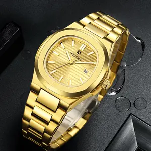 Men Gold Wrist Watches Top Brand Luxury Stainless Steel Band Male Clock.  Men Quartz Watch Fashion