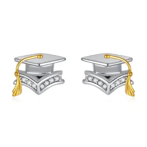 Graduation Cap Earrings Sterling Silver Graduation Gifts for Women Girls Class of 2024 Graduated Stud Earrings Graduation Jewelry Gift for Friends
