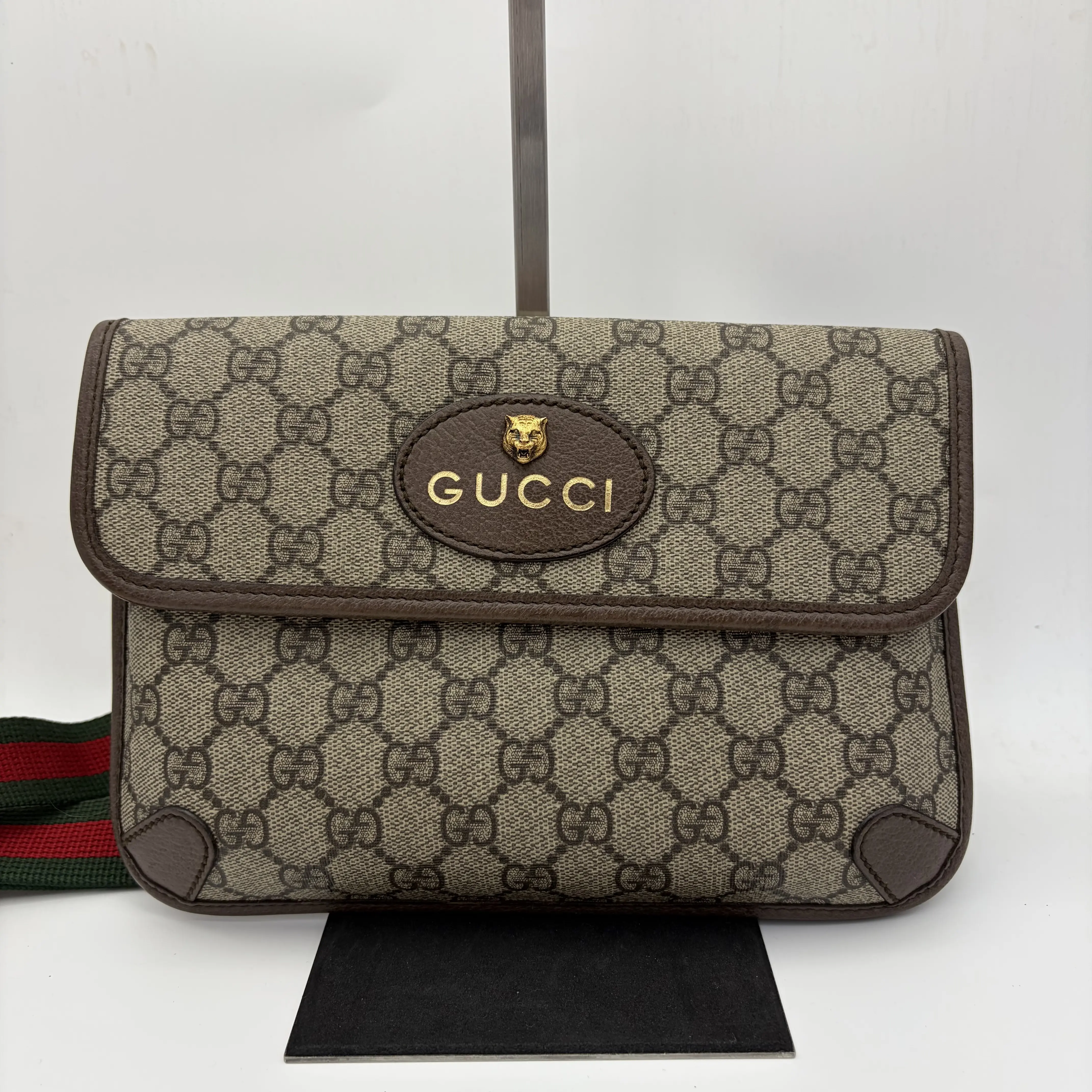 Pre-owned GUCCI Ophidia Tiger Head Belt Bag