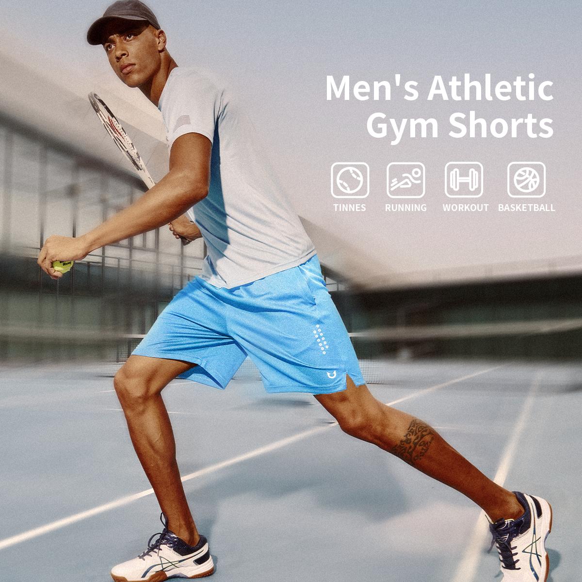 Men's Athletic Basketball Shorts with Zipper Pockets - Quick Dry Gym Shorts, Breathable Mesh, Reflective Running Shorts for Basketball Workout