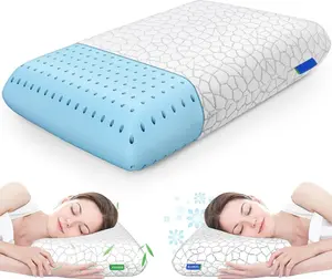 Memory Foam Pillows for Sleeping, Cooling Pillow with Removable and Machine Washable Cover, Bed Pillow for Side, Back and Stomach Sleepers, Standard Size (1 Pack)