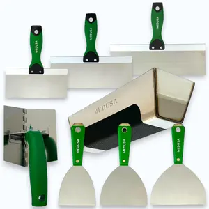 MEDUSA S.S. Drywall Taping Tool Set with Blades, Pan with Grip, Adjustable and reversible S.S. Angle Tool