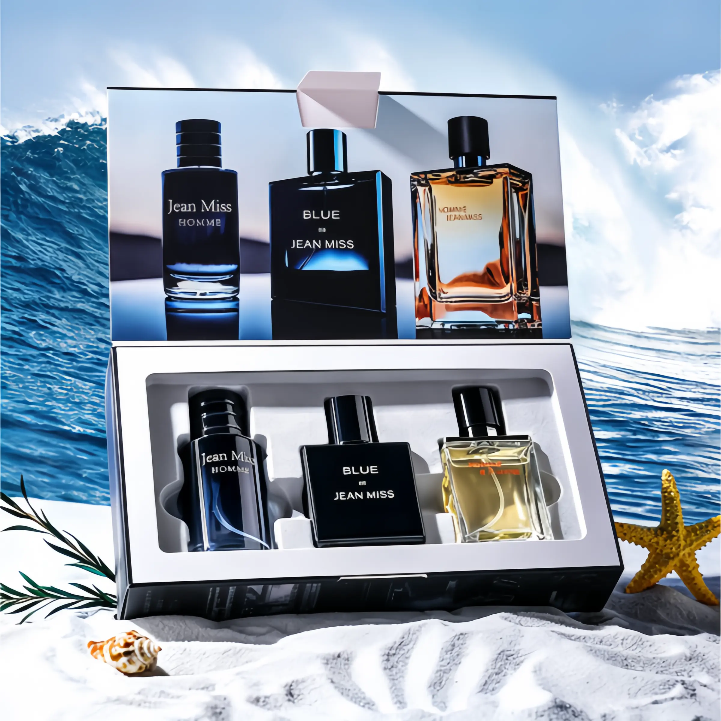 JEAN MISS Men's Perfume Gift Set 3 x 30ml (1.0fl oz), Fresh Aquatic / Citrus Woody,long lasting perfume,Dates & Gatherings,mini perfumes,Daily Scentl Idea,different flavor,curations good scent, unique charm,perfume gift box set,great holiday gift