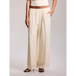 klassy Easy Loose Fit Pant - Mid Rise, Regular Length with Elastic Drawstring Waistband & Pockets for All Seasons - Womenswear