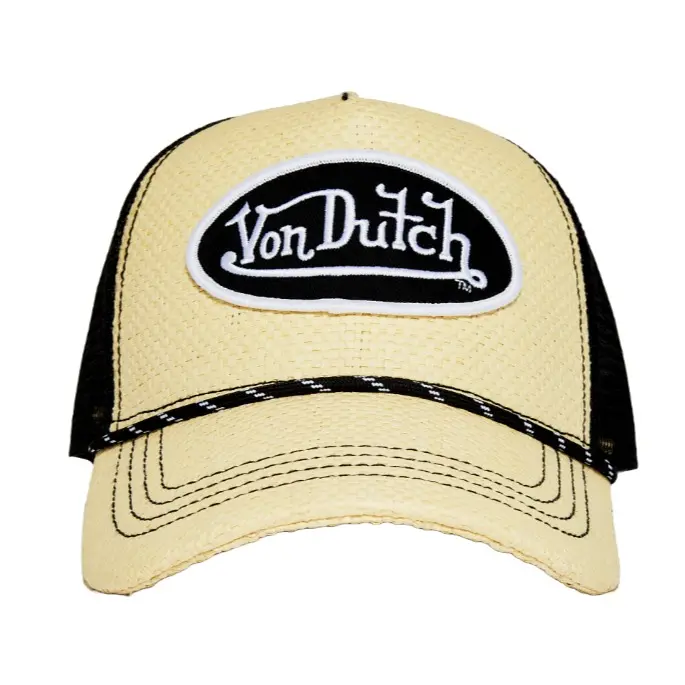 Black Straw Trucker Hat