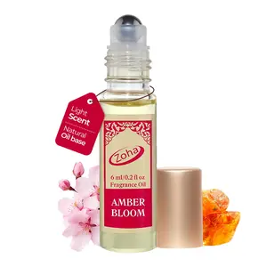 Amber Bloom Perfume for Women and Men, Alcohol Free Perfume and Layering Oil Earthy Woody Scent Adjustable Concentration Fragrance