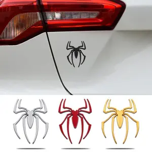 4 Pcs Metal Car Sticker 3D Spider Chrome Emblems Badges Sticker Car Sticker for Universal Car Vehicle, Truck, Motorcycle, RV, Scooter, SUV, Door