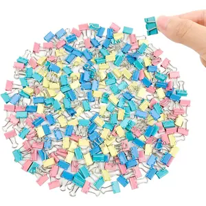 240-Pack Mini Binder Clips in 4 Colors (Blue, Yellow, Red, Green), 15 mm / 0.6 Inch Small Paper Clips for Home, School, Office, and Business