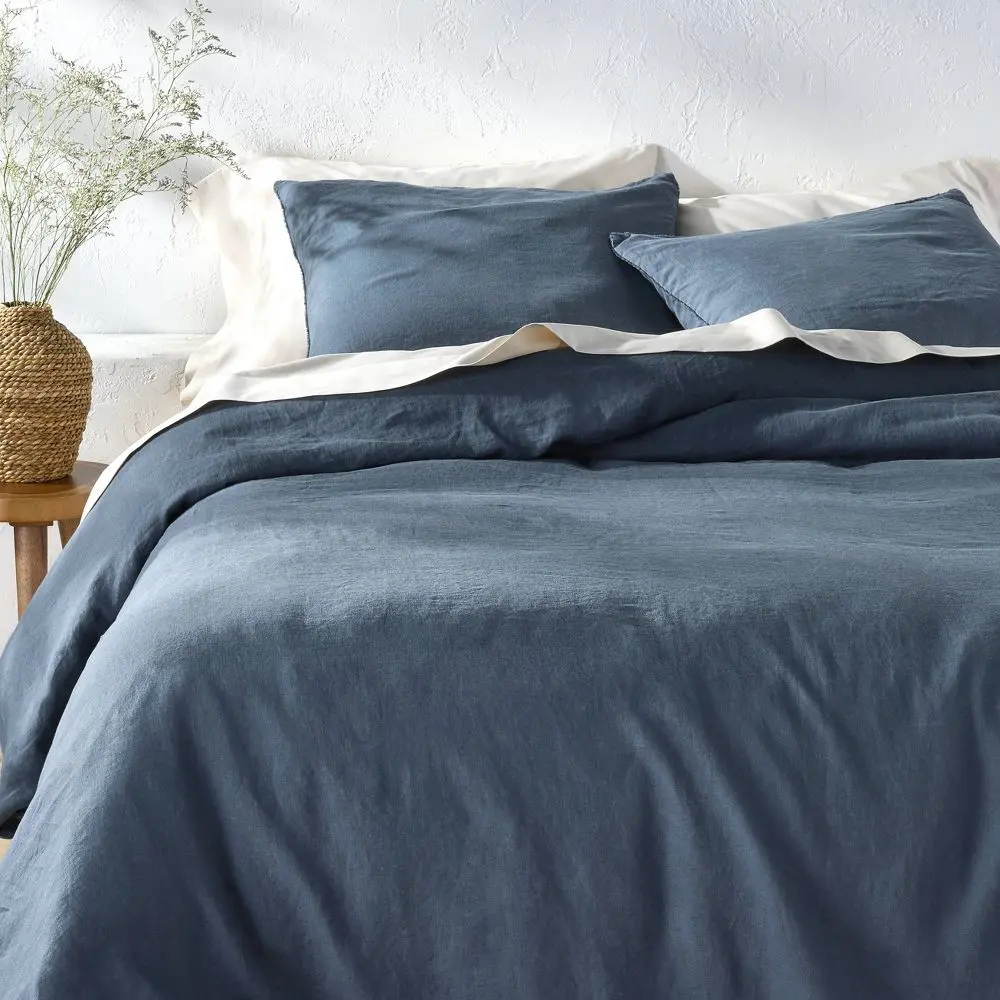 Casaluna Linen Duvet Set - Comfy Bedding Sets, Natural Fabric, Solid Shade Duvet Cover with Hidden Zipper