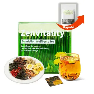 Dandelion Wolfberry Tea – Upgraded Version, Natural 7-Herb Blend, 15 Individually Wrapped 5g Pressed Tea Cakes