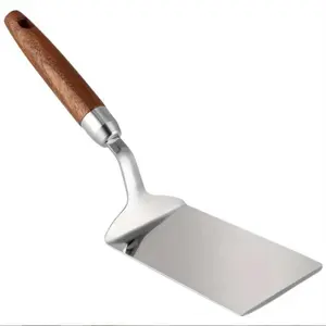 Stainless Steel Spatula with Wooden Handle, 1 Count Non-stick Frying Pan & Grill Tool, Rust-resistant Kitchen Tool Utensils, Bbq Tools, Grilling Tools for Barbecue Cooking & Baking