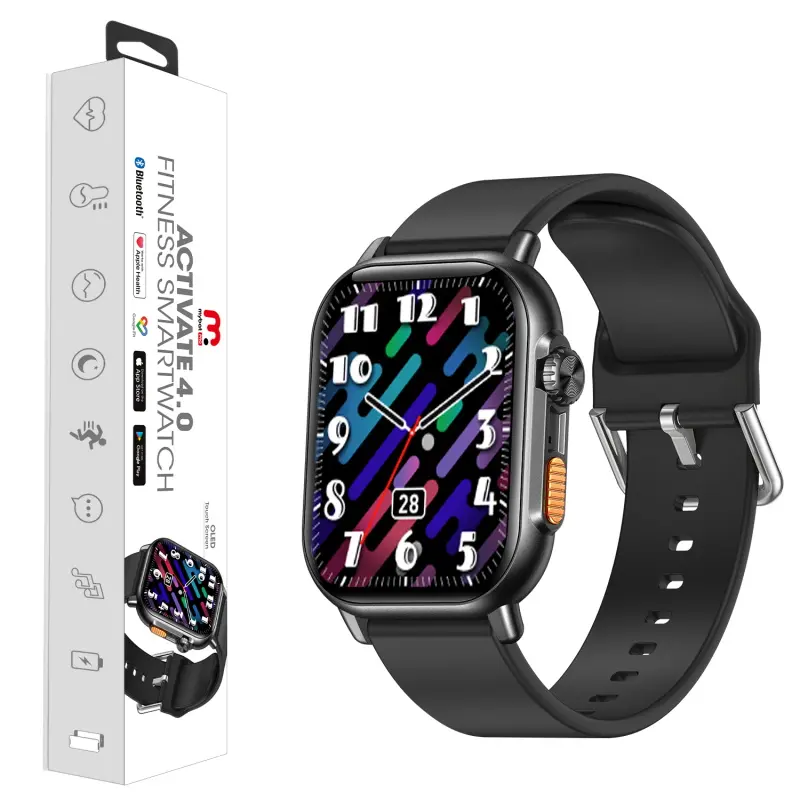 MyBat Pro Activate 4.0 Fitness Wristwatch - Unisex Adults Adjustable Wireless Touchscreen Smartwatch, Advanced Health Monitoring, Activity Tracker Watch (Phones & Electronics, Smart Wearable Devices)